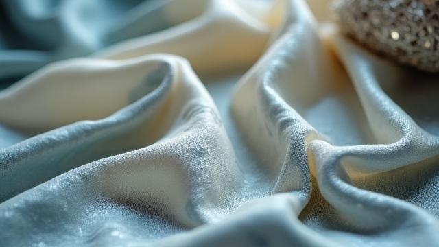 Luxurious silk fabric with subtle shimmering patterns